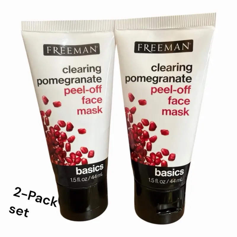 Peel off 2-Pc Mask Sets Freeman clearing pomegranate,Anti stress sea salt mud face, or detoxifying, charcoal, mud face masks 1.5Fl oz Each,Skincare