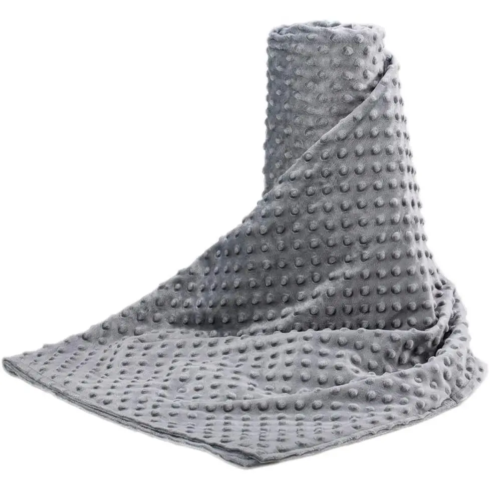 Weighted Blanket with Removable Duvet Cover for Adults Queen Size (60"x80"), Heavy Blanket with Soft Minky, Machine Washable