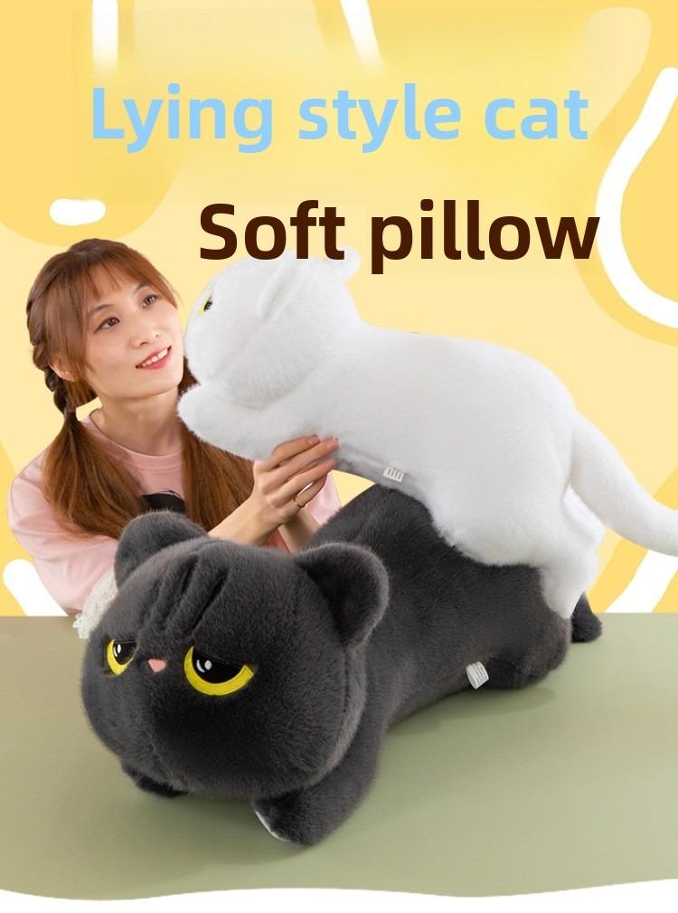 Weighted Black Cat Plush, Weighted Black Cat Stuffed Animal, Cute Plushies Soft Pillow Toy Gift for Kids Adults 19.5 Inch, 0.8 Lbs