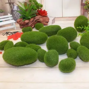 40Pcs Artificial Moss Rocks, Green Moss Decor for Floral Arrangements, Fairy Gardens and Crafting