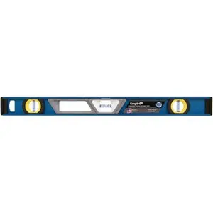Empire Level Magnetic 24" Long 3 Vial Box Beam Level Metal, Blue, 1 Level & 2 Plumb Vials EM95.24