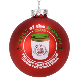 Tree Buddees Jelly of The Month Club Red Glass Christmas Ornament