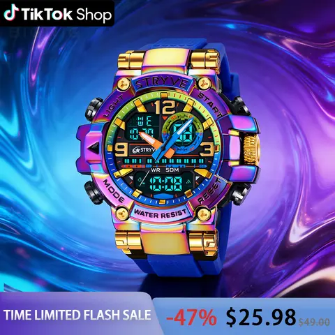 Men's Round Tactical Military Digital Quartz Fashionable Waterproof Watch - 55mm Large Face, 50M Waterproof, Date, Multifunctional, LED Lights, Alarm, Rugged, Adjustable, Battery-Operated, Luminous Analog, Modern, Trendy, for Training, Hiking