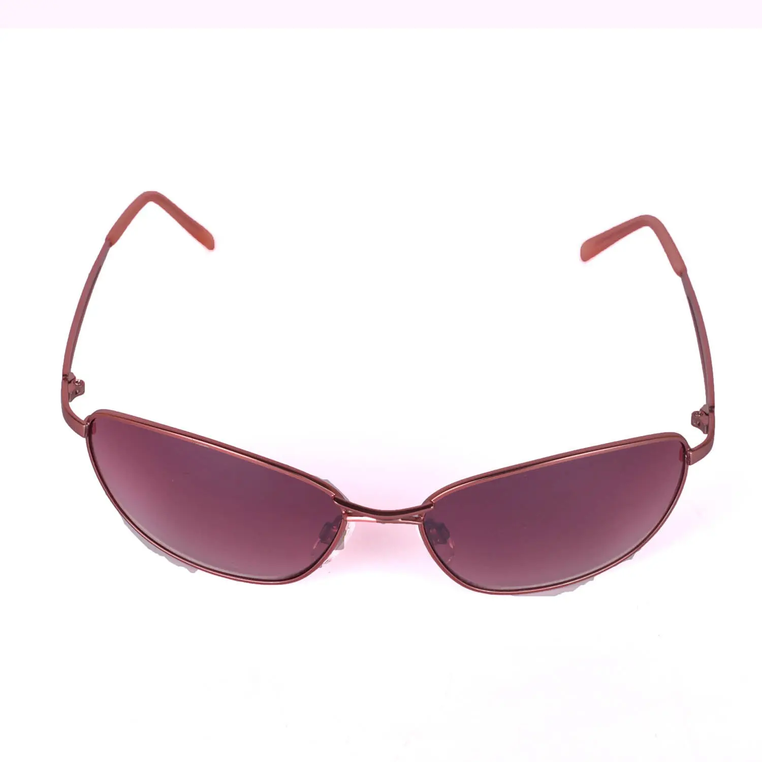 Walleva Rose-pink metal Rimless cat-eye sunglasses