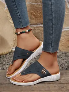 Women's New Plus Size Summer Thick Sole Anti-Slip Casual Fashion Lightweight Toe-Open Slippers Outdoor Beach Sandals