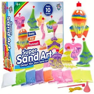 DIY Sand Art Kit For Kids - 6+ Age, 10 Bottles, Colorful Sand, Easy Funnel, Super Sand Art Craft, Perfect Creative Play