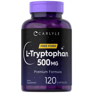 Carlyle L-Tryptophan 500mg | 120 Capsules | Amino Acid Supplement | Free Form | Premium Formula | Non-GMO & Gluten Free