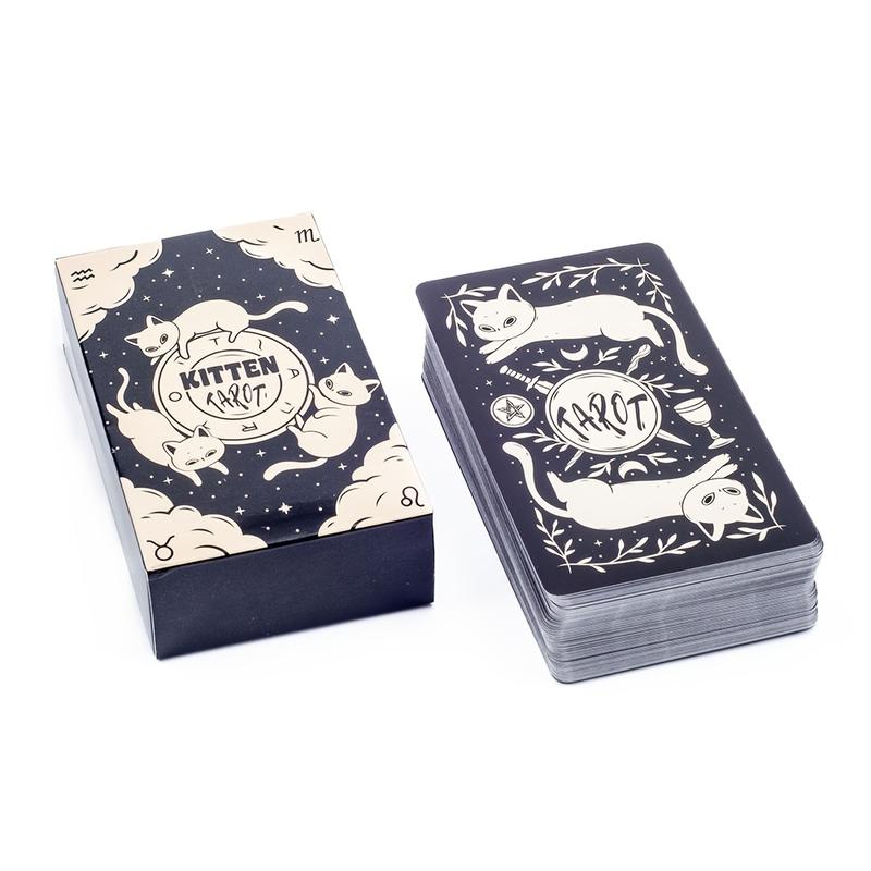 78-Card Playful Kitten Tarot Deck with Guidebook - Premium Paper Cat-Themed Tarot Cards for Divination, Collectible Games & Art Enthusiasts, Whimsical Feline Illustrations, Divination Tools, Spiritual Guidance, Cute Animal Theme, Sturdy Cardstock