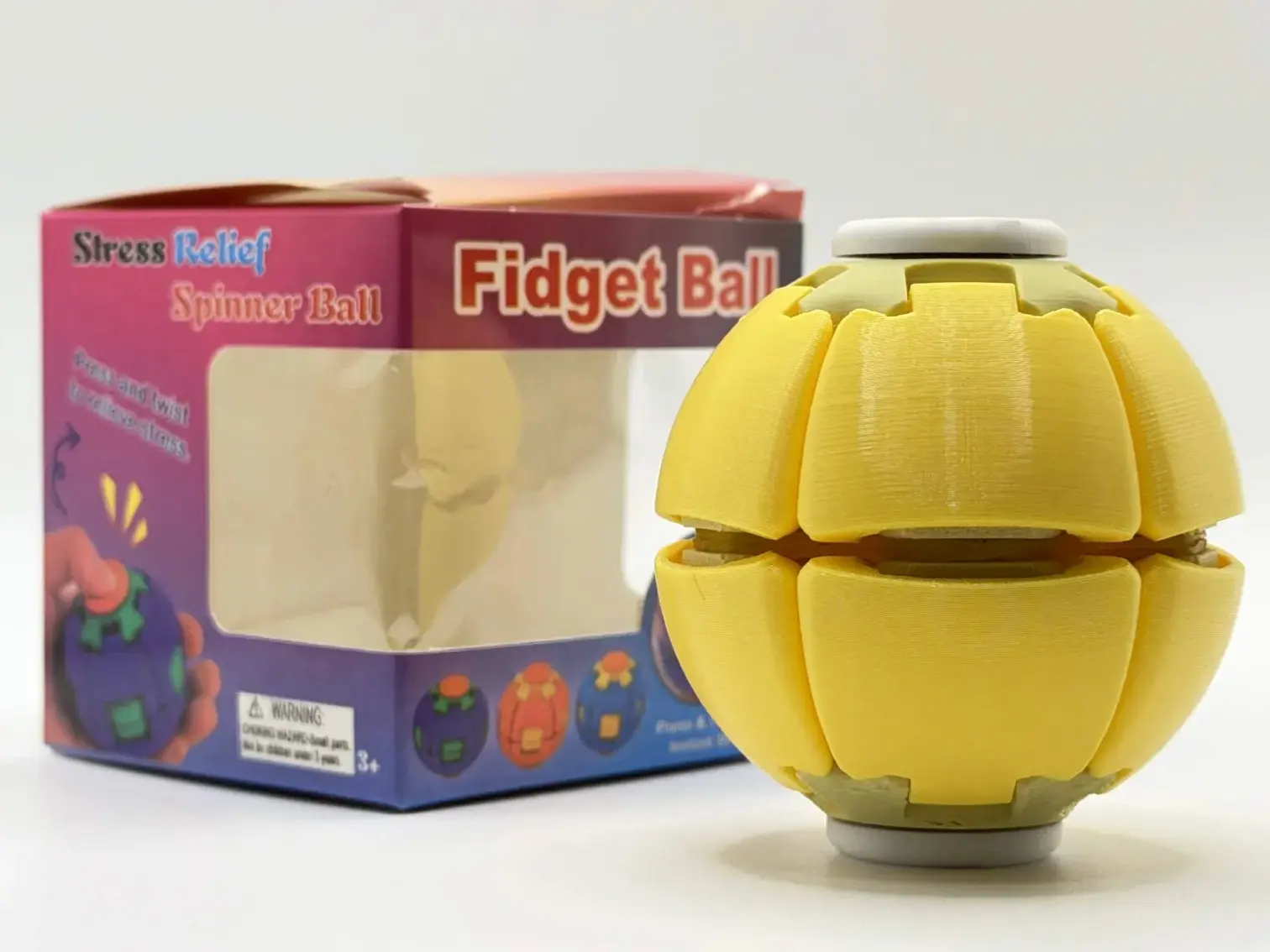 3D Puzzle Ball Fidget Toy – Colorful Brain Teaser Sensory Puzzle - Mystery Colors