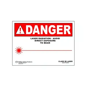 Phillips Safety Class 3B Plastic Laser Radiation Warning Sign #27