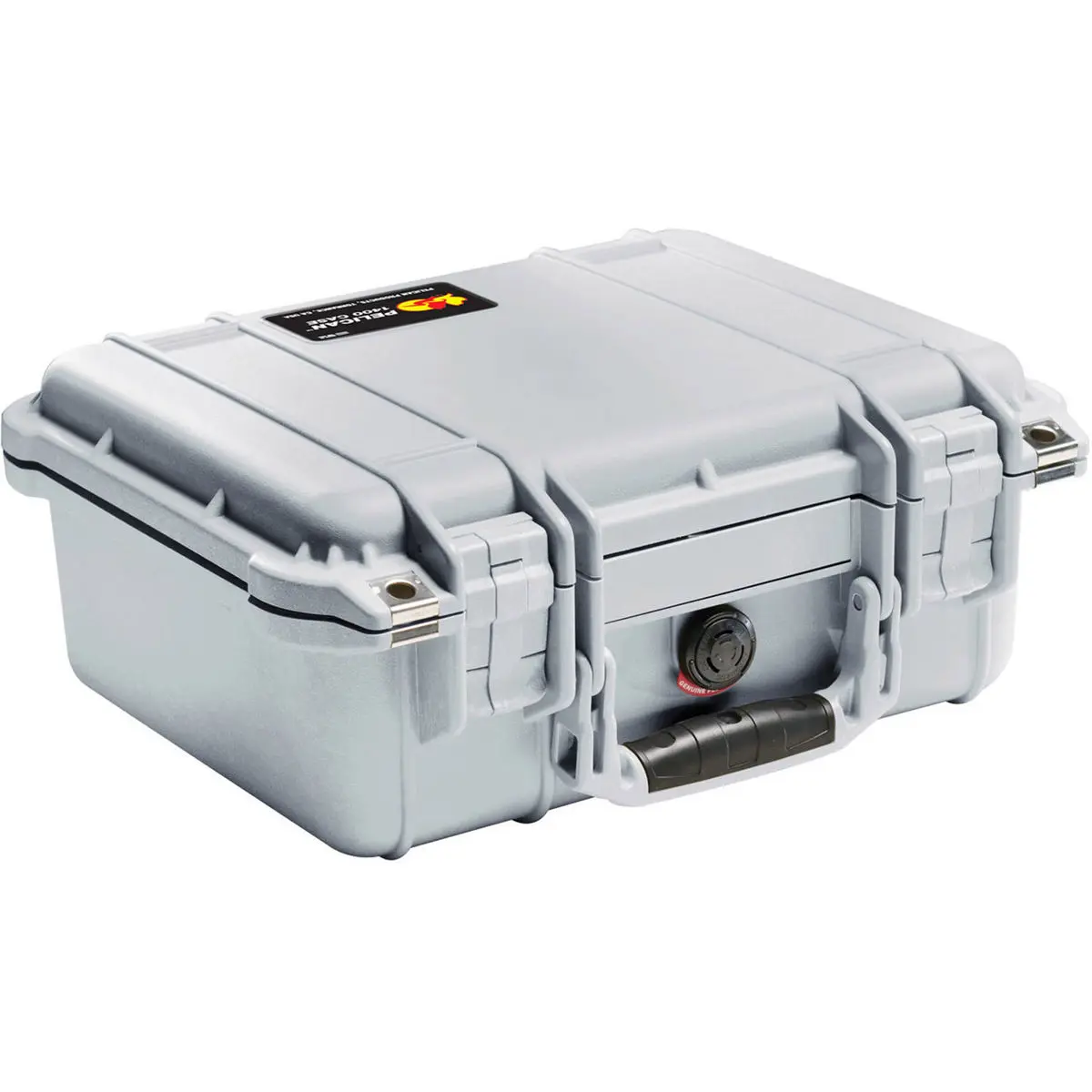 Pelican 1400 Watertight Hard Case with Cubed Foam Insert - Silver