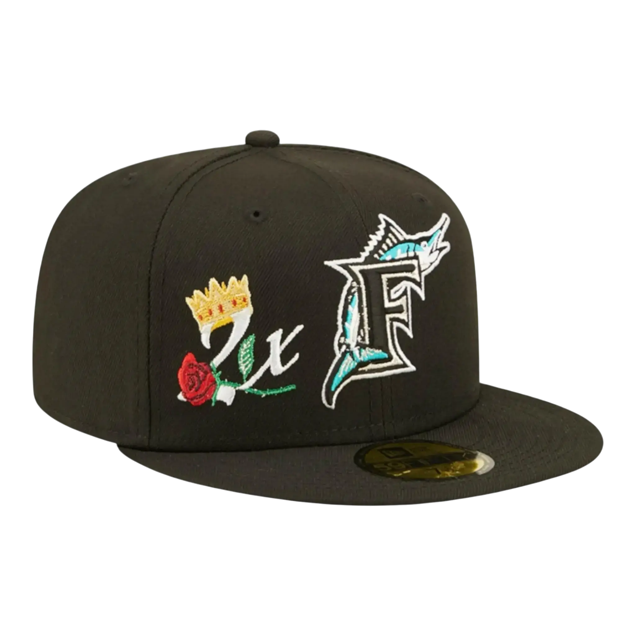 New Era Crown Champs WS 59FIFTY Florida Marlins Fitted in Black | MLB Cap