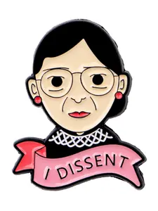 ”I  Dissent“ Women's Feminist Cartoon Brooch Pin Badge Zinc Alloy Design Unisex Casual Accessory for All Seasons Daily Wear
