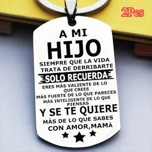 2Pcs Inspirational Gifts for Daughter To My Son Keychain, Birthday Graduation Christmas Gift for Daughter Hija Hijo