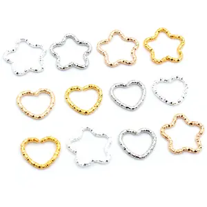 50pcs/lot Gold Silver Plated Heart Star Jump Rings Twisted Split Rings Spacer Connectors For Jewelry Making Making Supplies