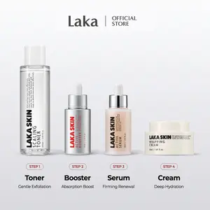 [LAKA SKIN] 4-Step Skincare Bundle | Exfoliate, Treat, Hydrate & Seal | K-beauty Skincare Set, Daily Routine