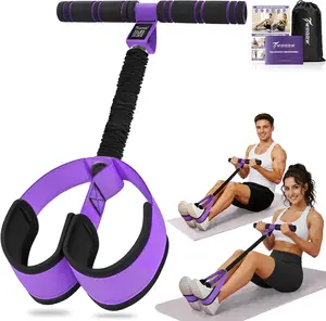 KUZARO Multifunction Pedal Resistance Band with Handle, 50LBS Portable Exercise Band for Full Body Workout, Sit-Up Fitness Gear for Women