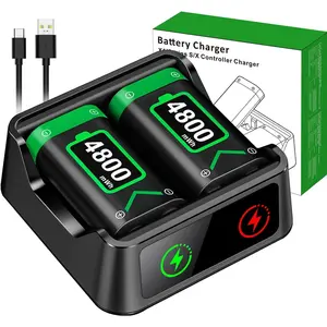 ESYWEN Xbox Controller Battery Pack,Fast Charging 2x 4800mWh Xbox Battery Pack Rechargeable USB Charger Station for Xbox Series X|S/Xbox One Sega Saturn Accessories