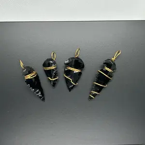 Obsidian Arrowheads - Small and Wire Wrapped