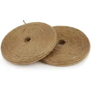 1200  (2Pcs*600ft) Jute Twine String for Crafts  Wrapping Packing Gardening Crochet Knitting Macrame Decor (Brown 600ft*2pcs Pie-Shaped)