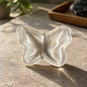 Butterfly selenite charging bowl