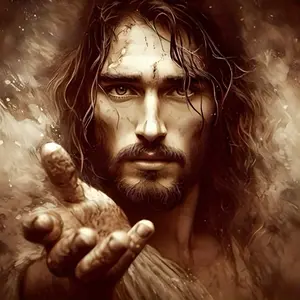 Jesus Religion DIY 5D Diamond Painting Kit, Round Diamond Shape, Full Drill, Canvas, Beautiful Wall Art Decoration, with God for Gift, Diamond Pattern Design