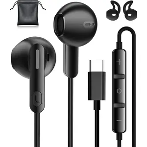 USB C Wired Earphones in-Ear Headphones for  S26 Ultra S25 S24 S23 Headset with Microphone Earbuds with Volume Control for  17 16 15 Pro Max Type C Earphone