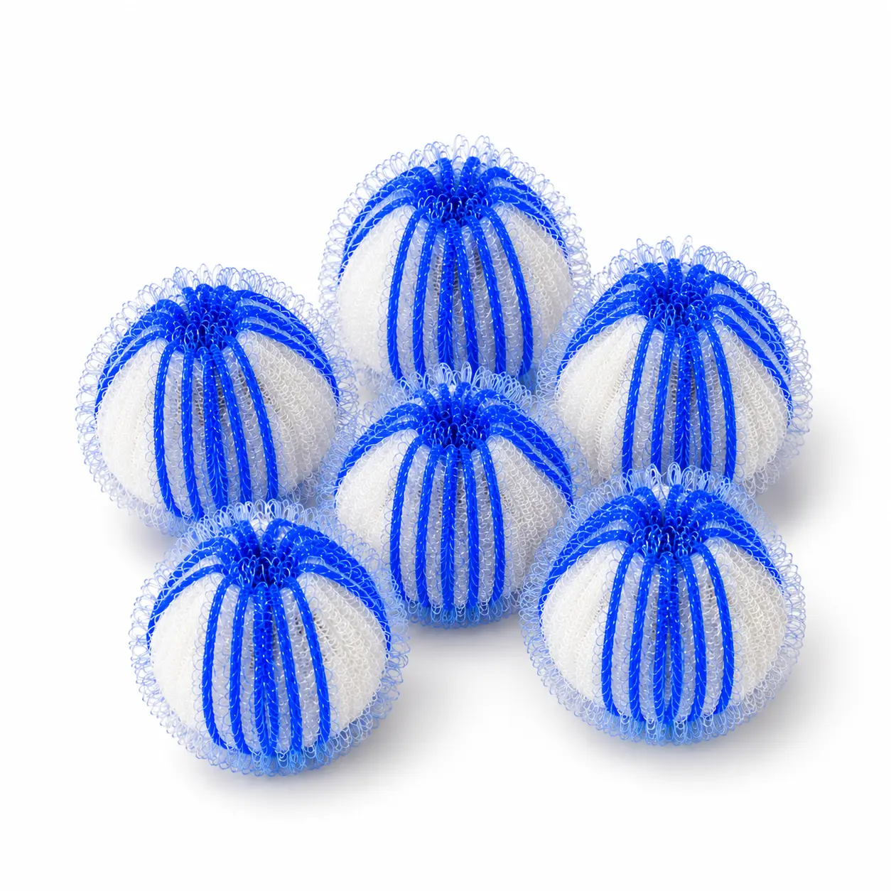 Fur & Form Reusable Nylon Laundry Balls, 6-Pack Laundry Helpers for Pet Hair, Lint and Reduced Clothing Tangling Plastic