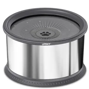 UPSKY 6.5 Liter (1.6 Gallon) Extra Large Capacity Stainless Steel Spill Resistant Slow Food Dog Bowl for Large Dogs