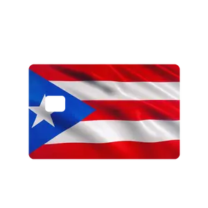 Custom Adhesive Stickers Puerto Rico Flag Credit Card Sticker - High Quality, Waterproof, Stain Resistant