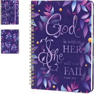Spiral Notebook Lined for Women & Men, 100 GSM thick 140 Pages,  Verse Notebook for  study A5 size with  Pocket