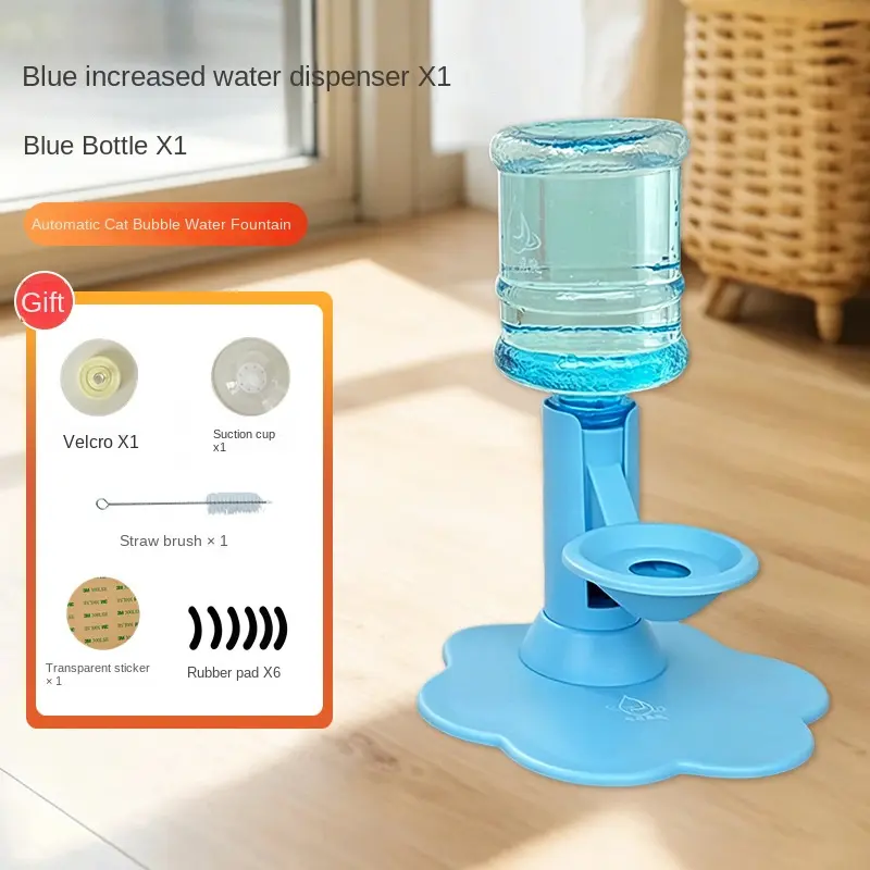The cat water dispenser can adjust the height to protect the cat's neck and automatically replenish water