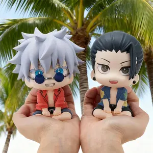 Jujutsu Kaisen – Young Gojo & Geto School Days Beach Outfit Look Up Chibi Figure Set Anime PVC Figurine Display Collectible