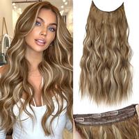 Gray-gold single hair extension (with 4 clips)