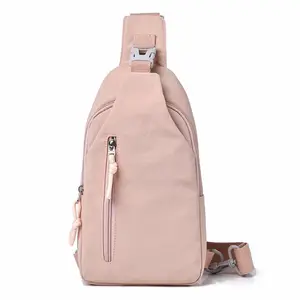 Unisex Casual Nylon Cross-body Bag, Large Capacity Athletic Sling Chest Pack for Travel & Commuting