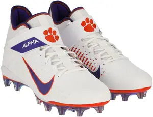 Clemson Tigers Team-Issued White and Purple Alpha Menace Cleats from the Football Program - Size 16 - Fanatics Authentic Certified