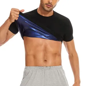Sauna Shirt for Men Sweat Sauna Suit for Gym Exercise Compression Shirt Workout Shapewear T-Shirt Sweat Short Sleeve Tops Shaper