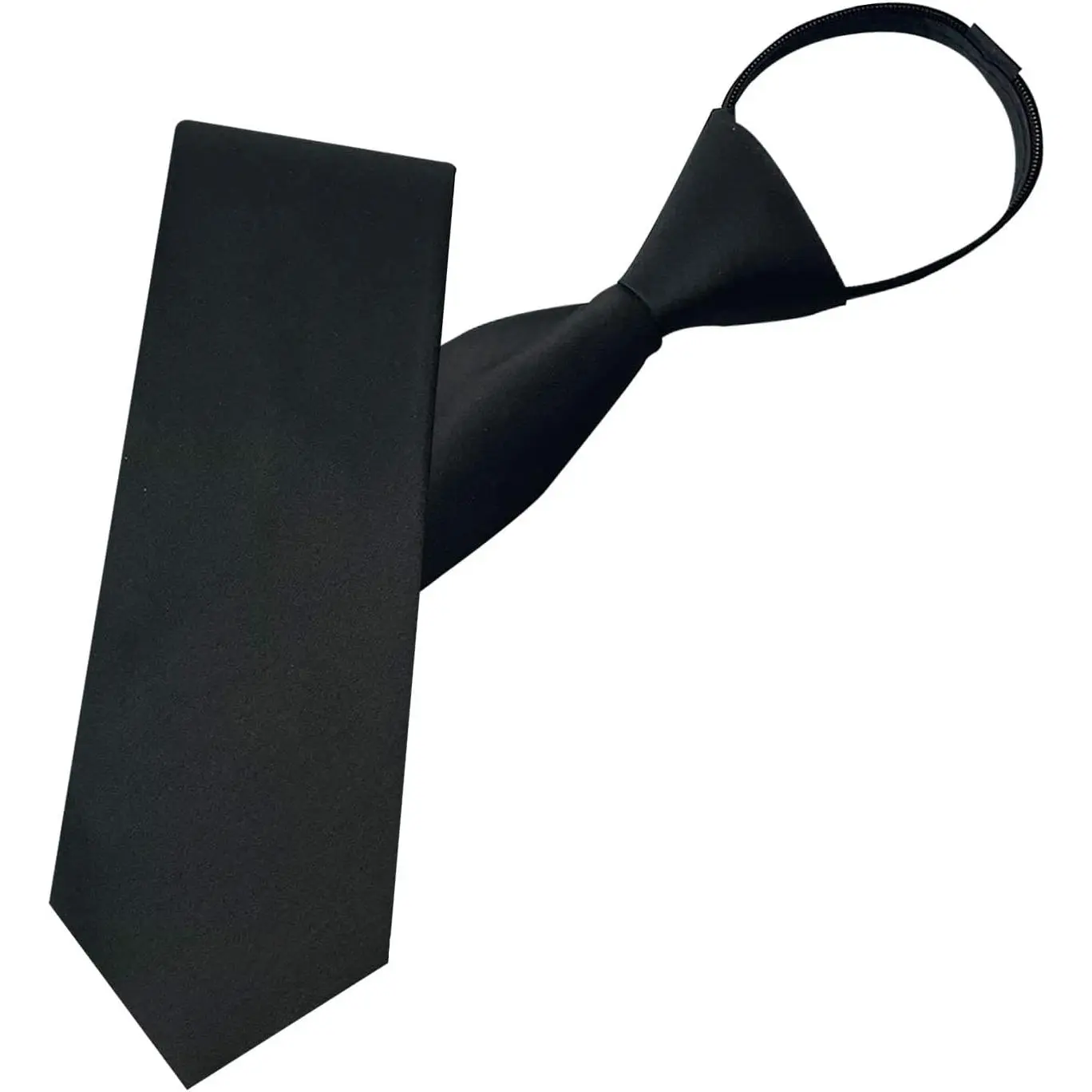 Men's Pre-tied Adjustable Zipper Neck Ties - 3.15in Polyester Silk, 1 Size Fit, for Formal Events, Handmade Work, Office Uniforms, Adjustable Neckties, One Size Fits