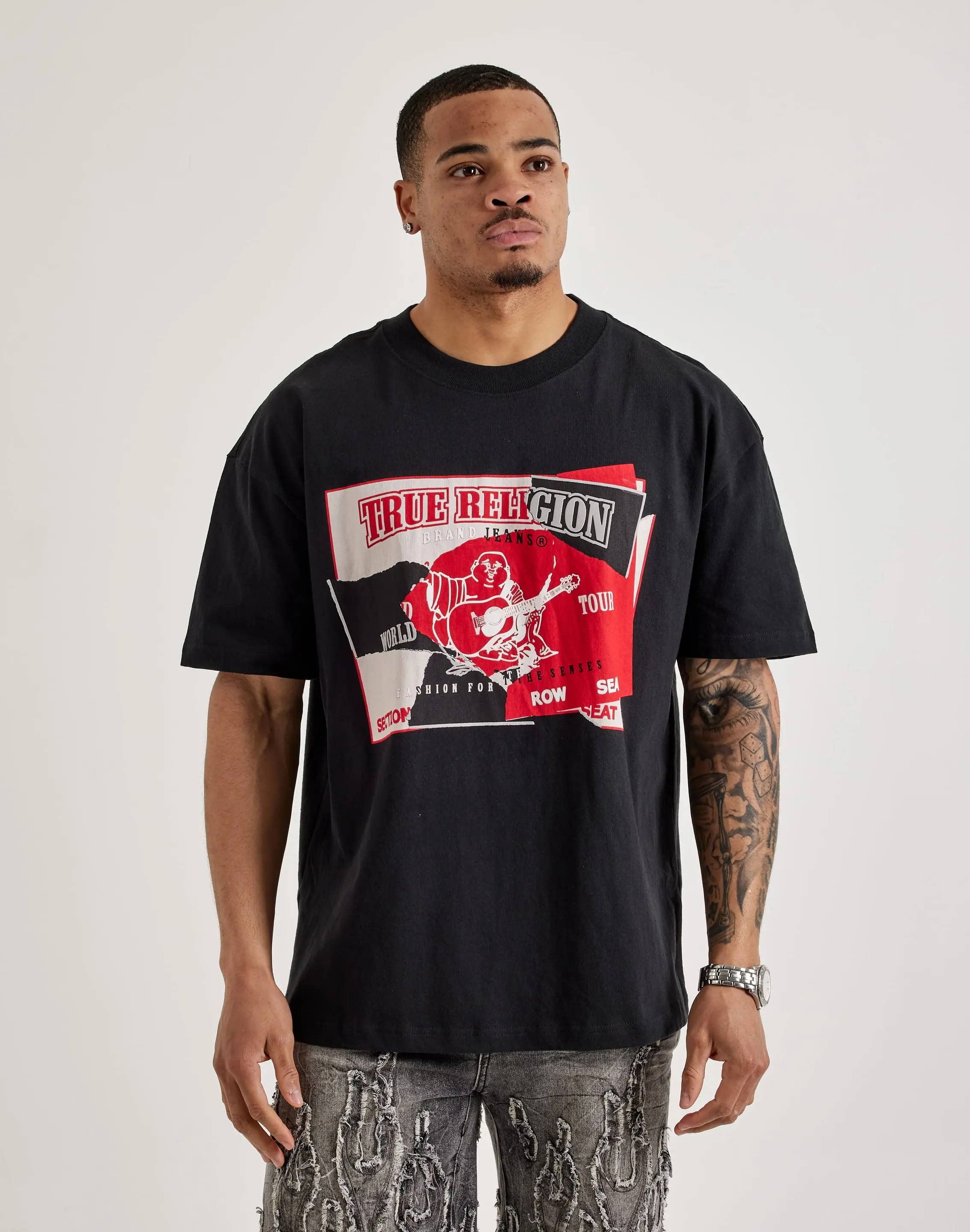 Mens True Religion Torn Tee