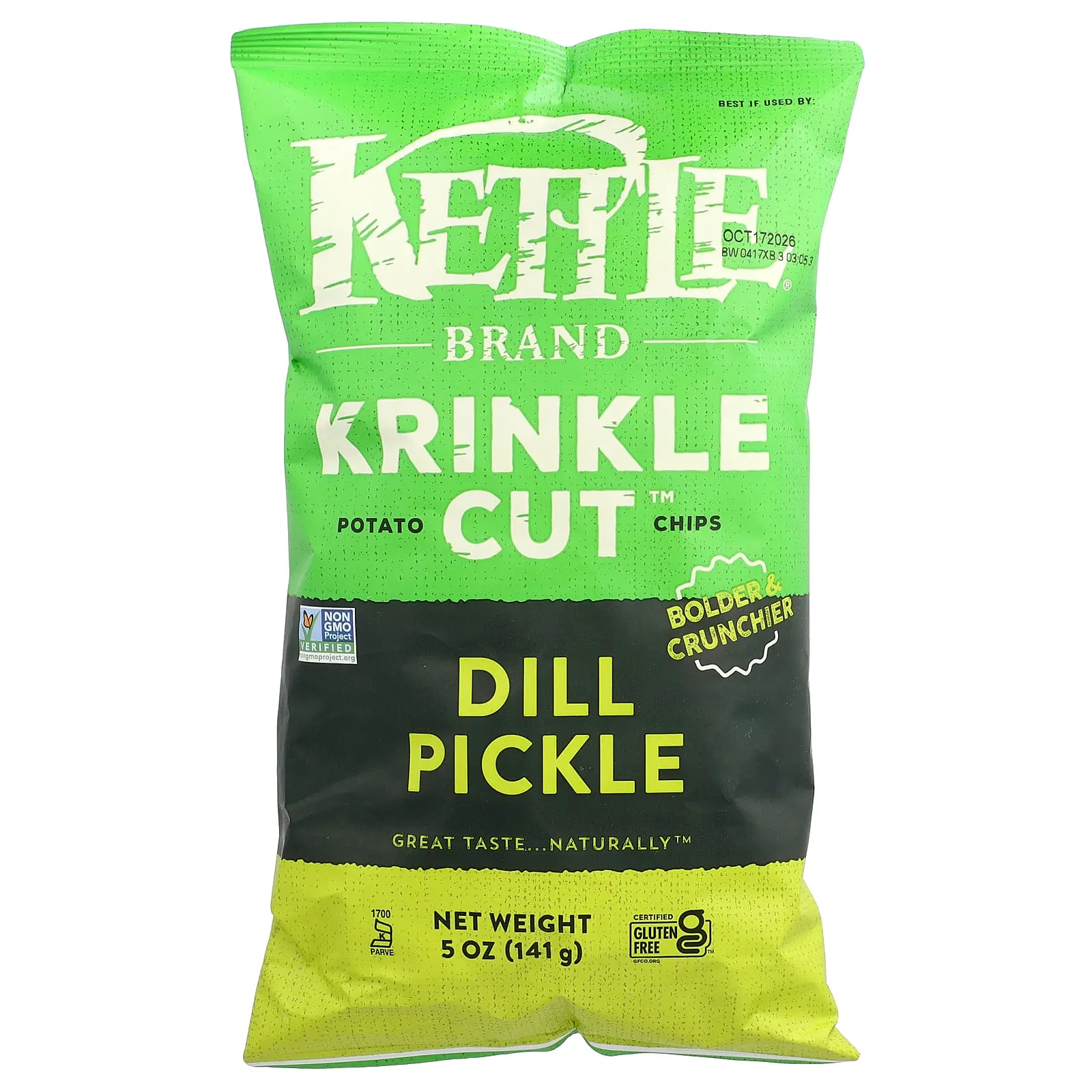Kettle Foods Krinkle Cut™ Potato Chips, Dill Pickle, 5 oz (141 g) Kettle Foods Krinkle Cut™ Potato Chips, Dill Pickle, 5 oz (141 g)