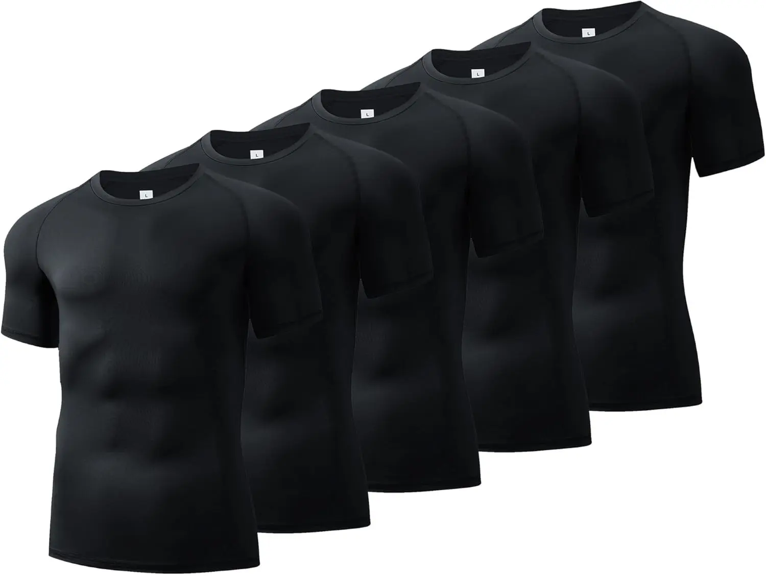 3/5 Pack Mens Compression Shirts Short Sleeve - UPF 50+ Rash Guard Athletic Base Layer for BJJ, Workout, Running(Gift)