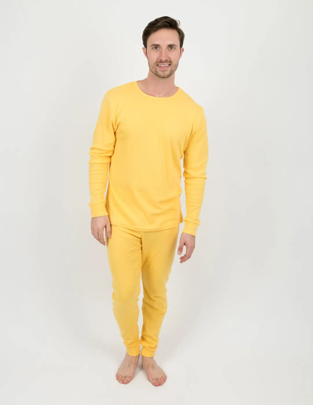 Mens Solid Yellow Pajamas