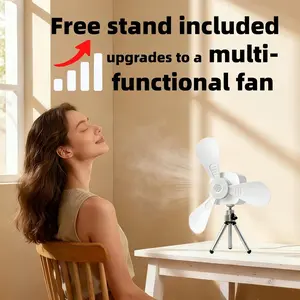 Multifunctional Camping Fan USB Powered, Silent Ceiling Fan with Tripod & Timer, Adjustable Brightness Portable Table Fan for Bedroom Dormitory Outdoor Adventure