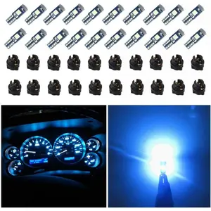 74 LED Dash Light Kits (Pack of 20) - 3SMD Super Bright T5 2721 37 286 Wedge PC74 Twist Socket, 12V 100lm Blacklight, 1 LED Facing Up Automotive Instrument Panel Gauge & Parking Brake Cluster Shift Indicator Interior Bulbs (Ice Blue)