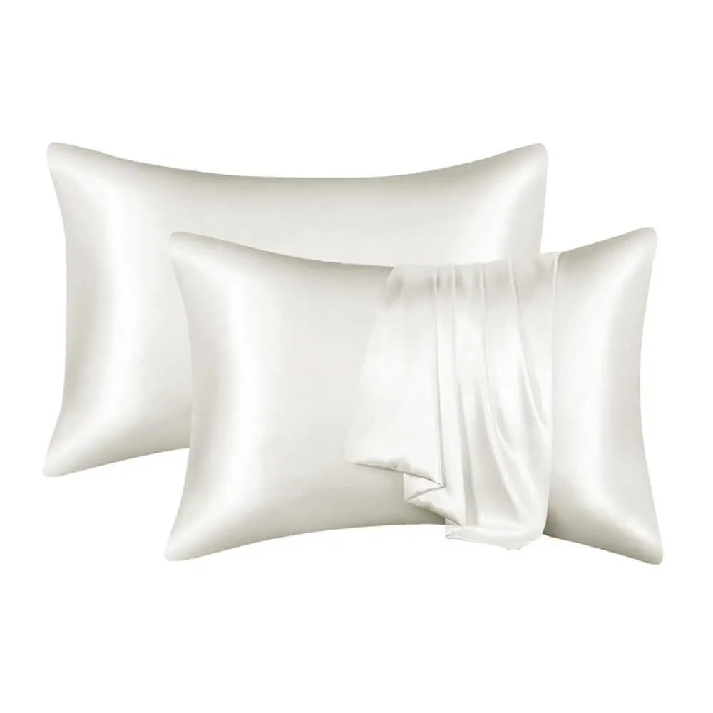 Solid Color Pillowcase without Filler, 2 Counts Soft & Smooth Satin Pillowcases, Bedding Supplies
