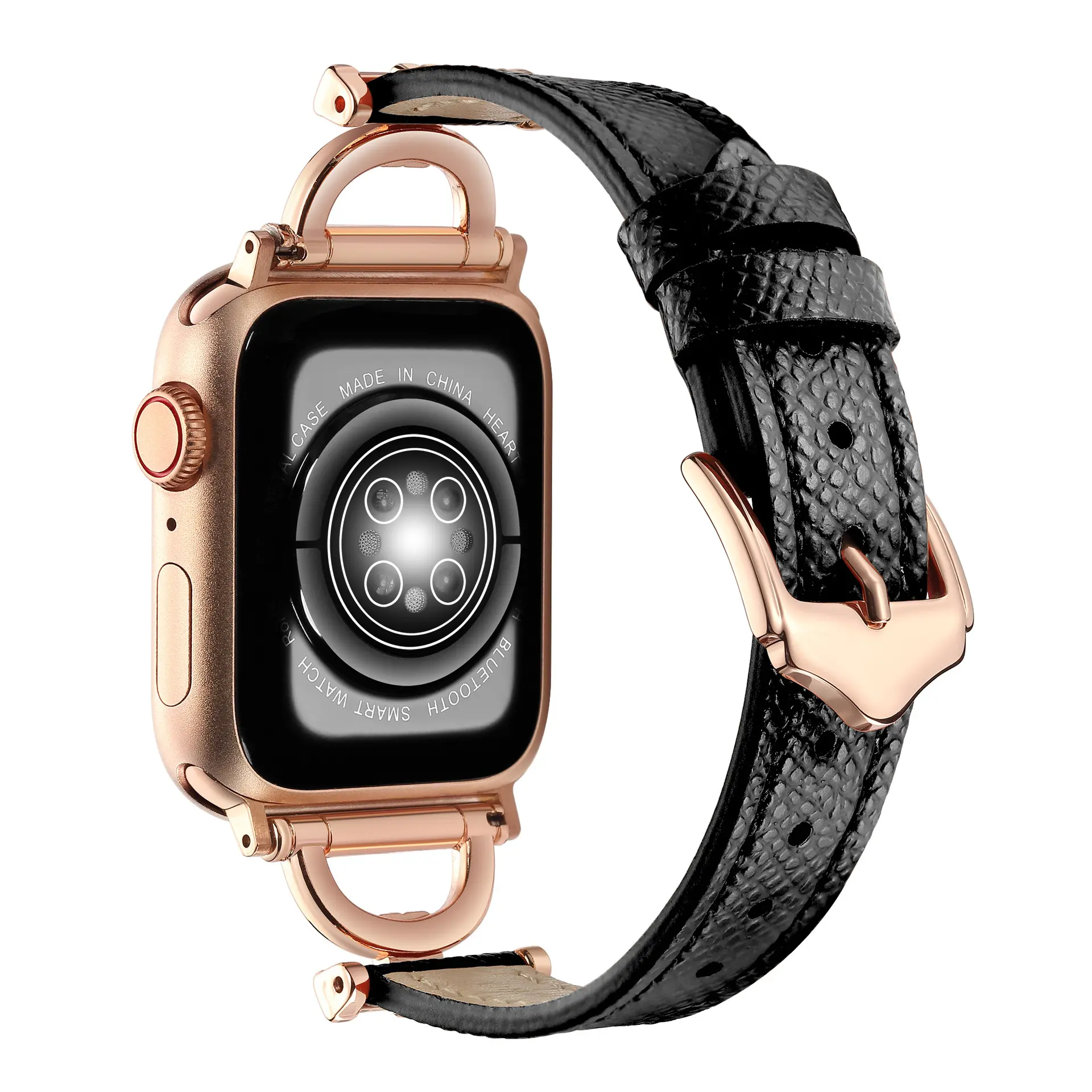 Palm pattern-black-rose gold