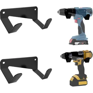 Drill Holder, Heavy Duty Steel Drill Dock Wall Mount, Universal Tool Organizer with Easy Access - 2 Pack for Garage Workshop Home Storage