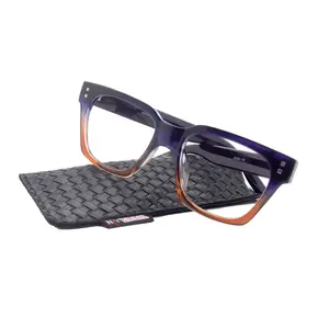 Ravello Line Bifocal Premium Reading Glasses, High-End Readers +1.25 to +3.50 Magnifying, Fashion Square (Blue, Orange) NY Fifth Avenue Clear Crystal