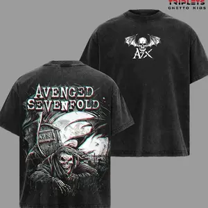 [COLLECTION] Avenged Sevenfold Legacy Shirt | Deathbat Skull Rock Band Graphic Tee, Dark Gothic Metal Aesthetic Design Vintage Washed Oversized Streetwear For Music Fans & Alternative Style Lovers I51