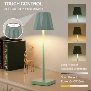 T6009-4 LED Atmosphere Table Lamp, Wireless Bedside Lamp for Bedroom, Restaurant, Coffee Shop, Three-Tone Lighting, Rechargeable Desk Lamp